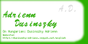 adrienn dusinszky business card